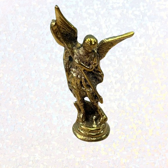 Archangel Saint Michael Statue Bronze Figurine Small Figure Religious Item | Sai - Picture 2 of 7